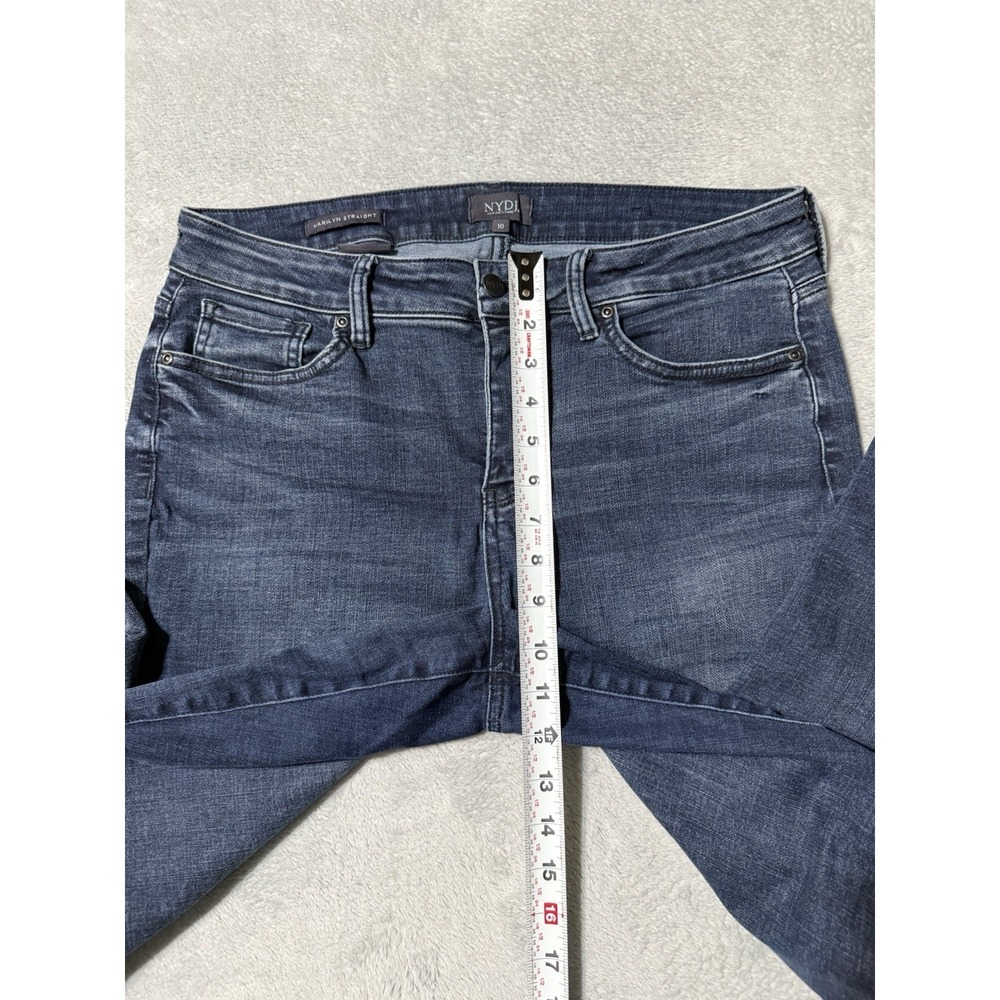 NYDJ Jeans Womens 10 Blue Marilyn Straight Medium Wash Stretch Denim 32x31 - Picture 4 of 9